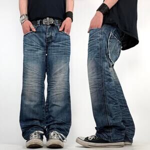 Vintage y2k faded embroidered grunge archive skater baggy jeans